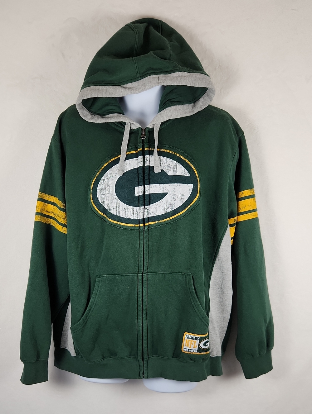 Green Bay Packers Hooded Full-Zip Sweatshirt Men's XL